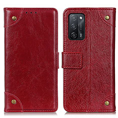 Coque Portefeuille Livre Cuir Etui Clapet K06Z pour Oppo A53s 5G Rouge