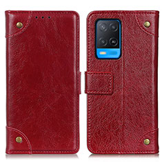 Coque Portefeuille Livre Cuir Etui Clapet K06Z pour Oppo A54 4G Rouge