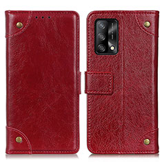 Coque Portefeuille Livre Cuir Etui Clapet K06Z pour Oppo A95 4G Rouge