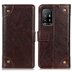 Coque Portefeuille Livre Cuir Etui Clapet K06Z pour Oppo F19 Pro+ Plus 5G Marron