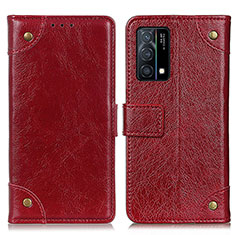 Coque Portefeuille Livre Cuir Etui Clapet K06Z pour Oppo K9 5G Rouge