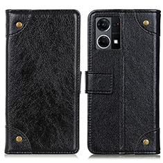 Coque Portefeuille Livre Cuir Etui Clapet K06Z pour Oppo Reno8 4G Noir