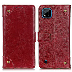 Coque Portefeuille Livre Cuir Etui Clapet K06Z pour Realme C20 Rouge