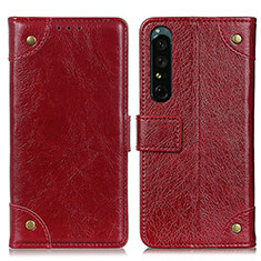 Coque Portefeuille Livre Cuir Etui Clapet K06Z pour Sony Xperia 1 IV SO-51C Rouge