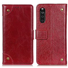 Coque Portefeuille Livre Cuir Etui Clapet K06Z pour Sony Xperia 10 III Lite Rouge