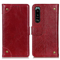 Coque Portefeuille Livre Cuir Etui Clapet K06Z pour Sony Xperia 5 III Rouge