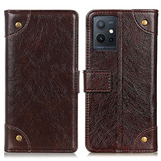 Coque Portefeuille Livre Cuir Etui Clapet K06Z pour Vivo T1 5G India Marron