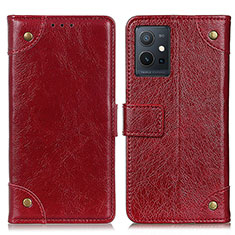 Coque Portefeuille Livre Cuir Etui Clapet K06Z pour Vivo T1 5G India Rouge