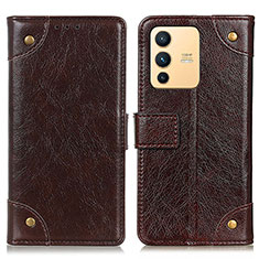 Coque Portefeuille Livre Cuir Etui Clapet K06Z pour Vivo V23 5G Marron