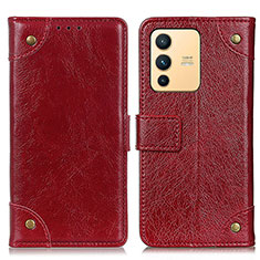 Coque Portefeuille Livre Cuir Etui Clapet K06Z pour Vivo V23 5G Rouge