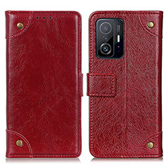 Coque Portefeuille Livre Cuir Etui Clapet K06Z pour Xiaomi Mi 11T 5G Rouge