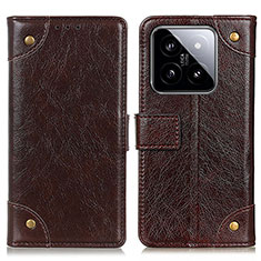 Coque Portefeuille Livre Cuir Etui Clapet K06Z pour Xiaomi Mi 14 5G Marron