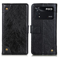 Coque Portefeuille Livre Cuir Etui Clapet K06Z pour Xiaomi Poco M4 Pro 4G Noir