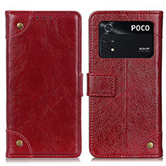 Coque Portefeuille Livre Cuir Etui Clapet K06Z pour Xiaomi Poco M4 Pro 4G Rouge