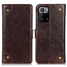 Coque Portefeuille Livre Cuir Etui Clapet K06Z pour Xiaomi Poco X3 GT 5G Marron