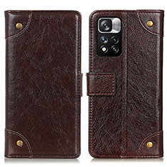 Coque Portefeuille Livre Cuir Etui Clapet K06Z pour Xiaomi Poco X4 NFC Marron