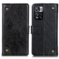 Coque Portefeuille Livre Cuir Etui Clapet K06Z pour Xiaomi Poco X4 NFC Noir