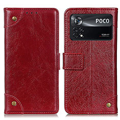 Coque Portefeuille Livre Cuir Etui Clapet K06Z pour Xiaomi Poco X4 Pro 5G Rouge