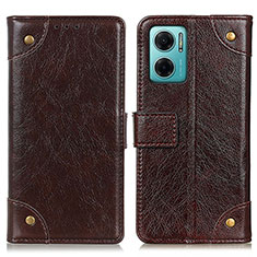 Coque Portefeuille Livre Cuir Etui Clapet K06Z pour Xiaomi Redmi 10 Prime Plus 5G Marron