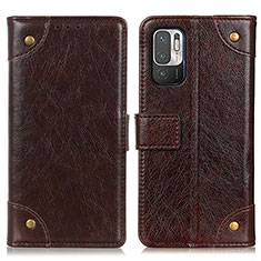 Coque Portefeuille Livre Cuir Etui Clapet K06Z pour Xiaomi Redmi Note 10 5G Marron