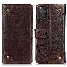 Coque Portefeuille Livre Cuir Etui Clapet K06Z pour Xiaomi Redmi Note 11 4G (2022) Marron