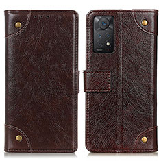 Coque Portefeuille Livre Cuir Etui Clapet K06Z pour Xiaomi Redmi Note 11 Pro 4G Marron