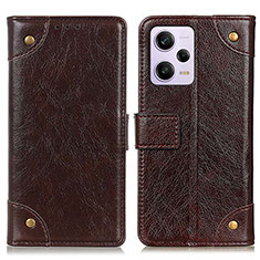 Coque Portefeuille Livre Cuir Etui Clapet K06Z pour Xiaomi Redmi Note 12 Pro 5G Marron