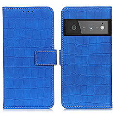 Coque Portefeuille Livre Cuir Etui Clapet K07Z pour Google Pixel 6 Pro 5G Bleu