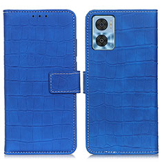 Coque Portefeuille Livre Cuir Etui Clapet K07Z pour Motorola Moto E22i Bleu