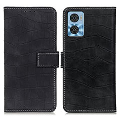 Coque Portefeuille Livre Cuir Etui Clapet K07Z pour Motorola Moto E22i Noir