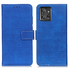 Coque Portefeuille Livre Cuir Etui Clapet K07Z pour Motorola ThinkPhone 5G Bleu