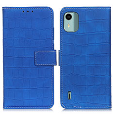 Coque Portefeuille Livre Cuir Etui Clapet K07Z pour Nokia C12 Bleu