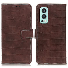 Coque Portefeuille Livre Cuir Etui Clapet K07Z pour OnePlus Nord 2 5G Marron