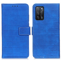 Coque Portefeuille Livre Cuir Etui Clapet K07Z pour Oppo A55 5G Bleu