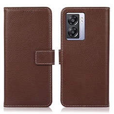 Coque Portefeuille Livre Cuir Etui Clapet K07Z pour Oppo A57 5G Marron