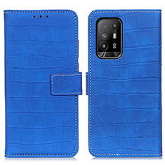 Coque Portefeuille Livre Cuir Etui Clapet K07Z pour Oppo F19 Pro+ Plus 5G Bleu