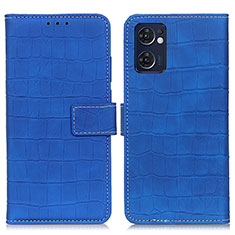 Coque Portefeuille Livre Cuir Etui Clapet K07Z pour Oppo Find X5 Lite 5G Bleu