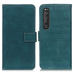 Coque Portefeuille Livre Cuir Etui Clapet K07Z pour Sony Xperia 1 III Vert