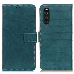 Coque Portefeuille Livre Cuir Etui Clapet K07Z pour Sony Xperia 10 III Lite Vert