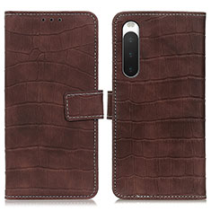 Coque Portefeuille Livre Cuir Etui Clapet K07Z pour Sony Xperia 10 IV SO-52C Marron