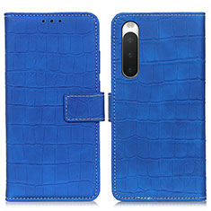 Coque Portefeuille Livre Cuir Etui Clapet K07Z pour Sony Xperia 10 IV SOG07 Bleu