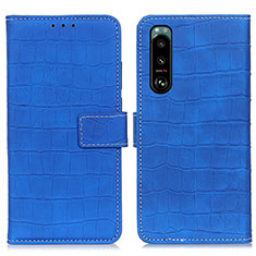 Coque Portefeuille Livre Cuir Etui Clapet K07Z pour Sony Xperia 5 III SO-53B Bleu