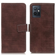 Coque Portefeuille Livre Cuir Etui Clapet K07Z pour Vivo T1 5G India Marron