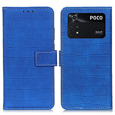 Coque Portefeuille Livre Cuir Etui Clapet K07Z pour Xiaomi Poco M4 Pro 4G Bleu