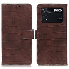 Coque Portefeuille Livre Cuir Etui Clapet K07Z pour Xiaomi Poco M4 Pro 4G Marron