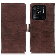 Coque Portefeuille Livre Cuir Etui Clapet K07Z pour Xiaomi Redmi 10 India Marron