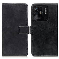 Coque Portefeuille Livre Cuir Etui Clapet K07Z pour Xiaomi Redmi 10 India Noir