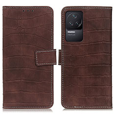 Coque Portefeuille Livre Cuir Etui Clapet K07Z pour Xiaomi Redmi K50 5G Marron