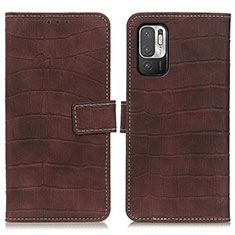 Coque Portefeuille Livre Cuir Etui Clapet K07Z pour Xiaomi Redmi Note 10 5G Marron