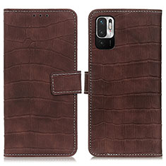 Coque Portefeuille Livre Cuir Etui Clapet K07Z pour Xiaomi Redmi Note 10 JE 5G Marron